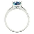 thumbnail image 4 of 2.5 ctw Solitaire Anniversary Ring for Women | Cushion Cut Blue Moissanite | Hyperallergenic Solid 18K White Gold, 4 of 5