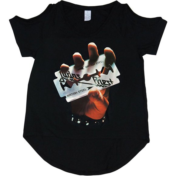 Judas Priest Womens British Steel Cut Out T-Shirt