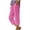 *0156-Hot Pink, variant on Betivan Cotton Linen Pants Women Summer Boho Dressy Casual Straight Leg Capri Pants Elastic Waist Beach Trousers with Pockets