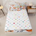 thumbnail image 4 of Erosebridal Adorable Fox Zipper Queen Comforter Set with Fitted Sheet and 2 Pillowcases,Country Herb Print Zipper Bedding Set,Orange Tan White,Reversible, 4 of 6