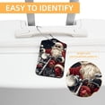 thumbnail image 3 of Santa Claus Motorcycle Square PU Leather Luggage Tags - 2 Pack with Privacy Cover and Stainless Steel Ring - Suitable for Travel, Backpack, Handbag - Suitcase Tags, Travel Tag, 3 of 7
