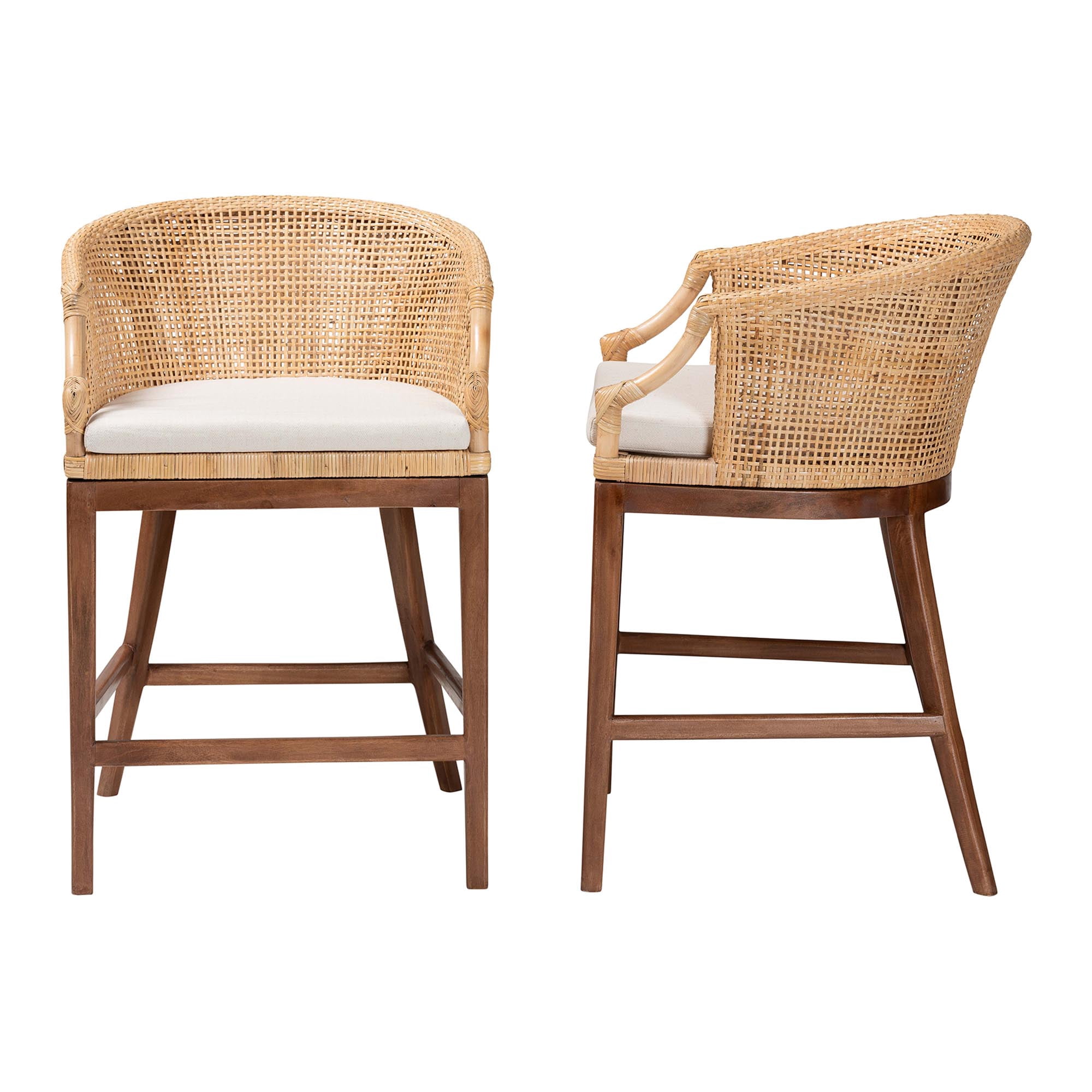 bali & pari Lumajang Boho Counter Stool, 2-Piece, Light Honey