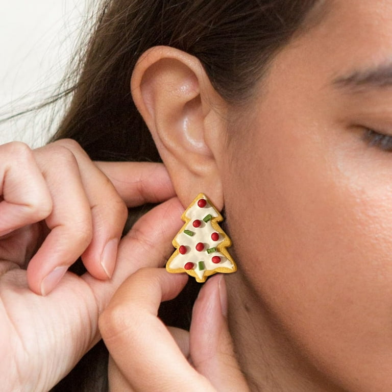 Christmas Tree Cake Stud Earrings Handmade Acrylic Earrings