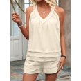thumbnail image 6 of Women'S 2 Piece Vacation Outfits Sleeveless Tank Top and Matching Shorts Sets Color L, 6 of 8