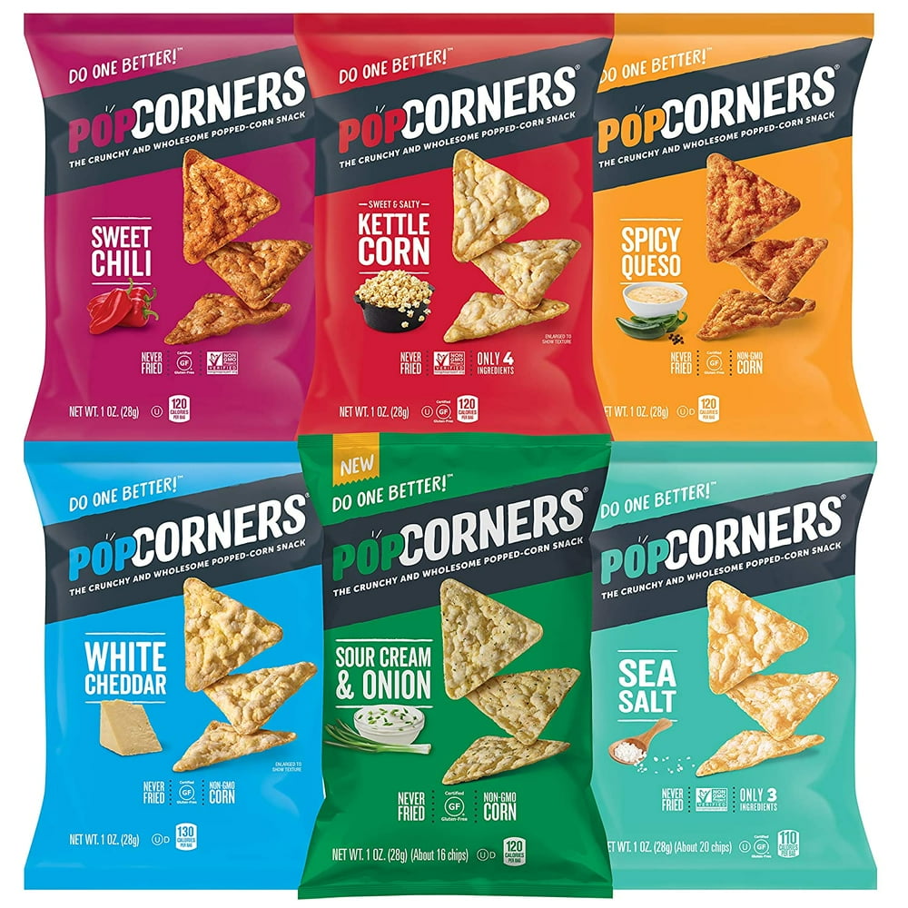 PopCorners Gluten Free Popped Corn Snacks Sampler Pack 1 oz Bags 20
