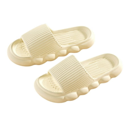 

TUOBARR Shower Shoes Women s Flat Shoes Ladies Beach Sandals Summer Non-Slip Causal Slippers Beige