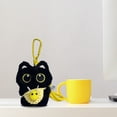 thumbnail image 3 of Handmade Crochet Keychain Strap Soft Adorable Black Stuffed Animal Toy For, 3 of 5