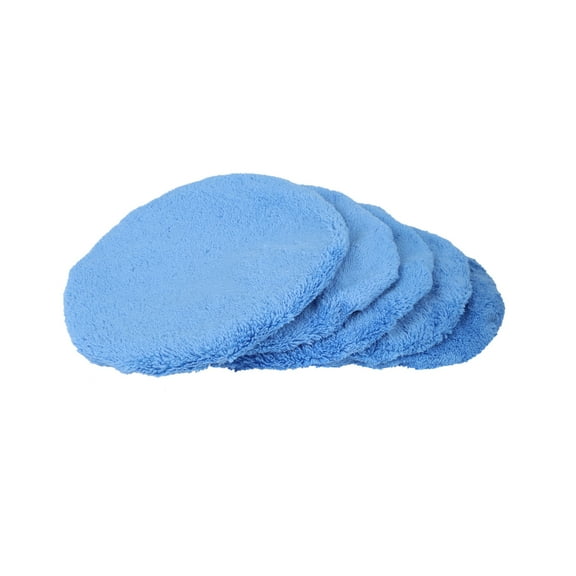 Unique Bargains 9-10 Inch Sky Blue Microfiber Car Auto Wax Polishing Pad Cover 5Pcs