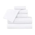 thumbnail image 2 of Superior Soho Ribbed Cotton 6-Piece Assorted Towel Set, White, 2 of 9