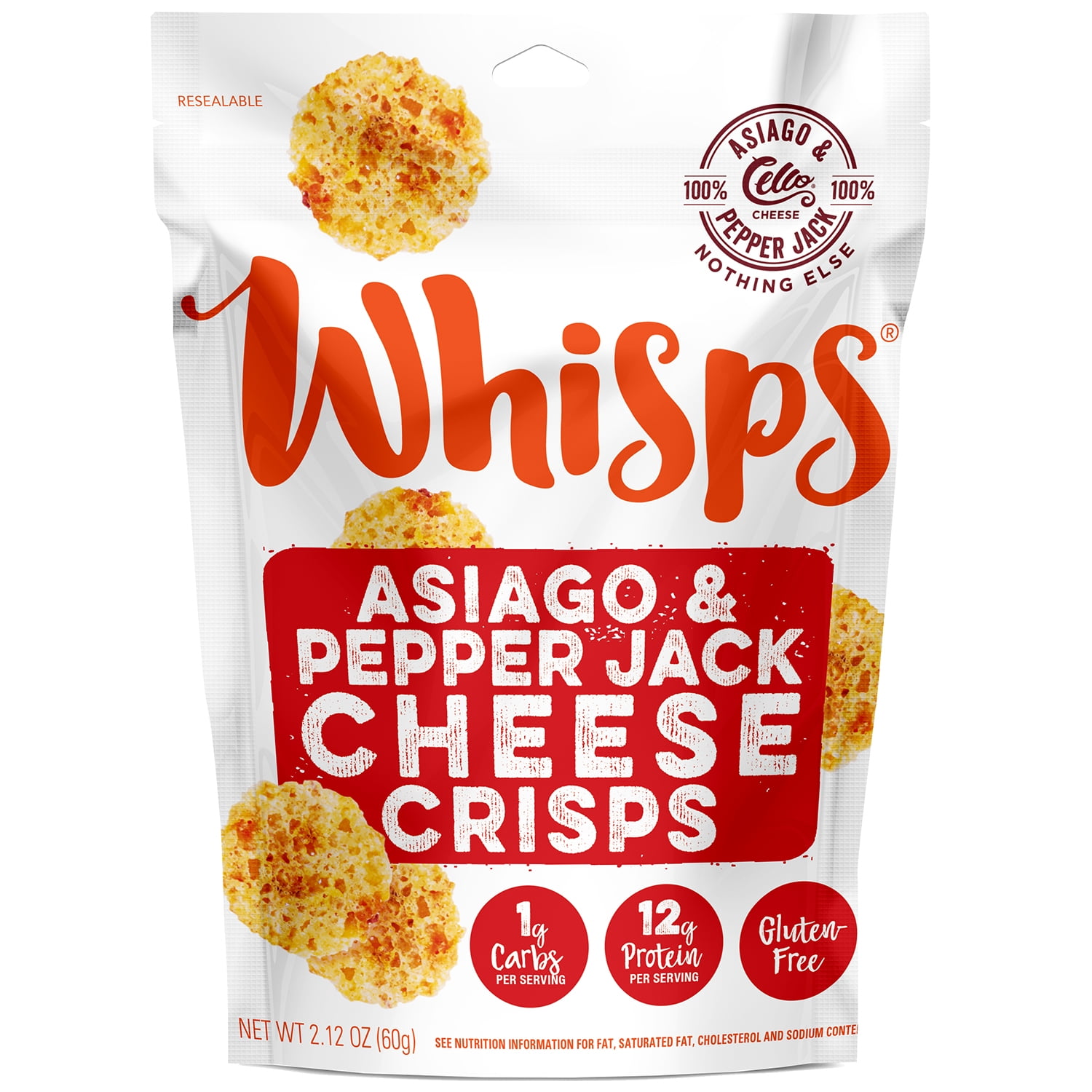 Whisps Asiago Pepper Jack Cheese Crisps, 2.12oz