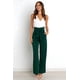 thumbnail image 4 of Pantalones Palazzo de Pierna para Mujer, con Cinturón, Cintura Alta, Informales, Holgados, Largos y con Bolsillos. Verde Oscuro L, 4 of 9