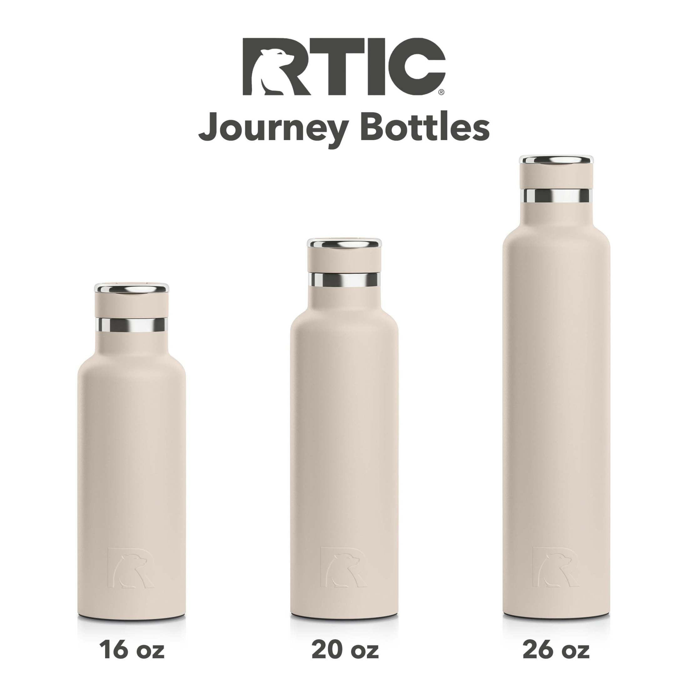 RTIC 16 oz Ceramic Lined Insulated Journey Water Bottle, Leak-Proof Lid, Beach