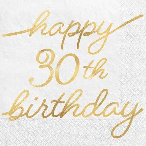 Birthday 'Golden Age' Small 30th Birthday Foil Napkins (16ct)