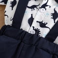 thumbnail image 6 of UngA Baby Boy Clothes 0-18M Newborn Infant Gentleman Outfit, Shirt+Bowtie+Suspender Pant Baby boy Suit Clothing Set Cute Baby Boy Outfits Blue,6-9 Months, 6 of 6