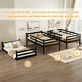 thumbnail image 3 of Bellemave Rubber Wood Twin Size Triple Bunk Bed Convertible 3 Bunk Bed with Ladders Twin over Twin over Twin Bunk Bed Low Floor Bunk Bed Frame forTeens, Black, 3 of 12