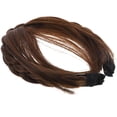 thumbnail image 2 of Pelucas sintéticas de moda, diadema, flequillo frontal, flequillo, extensiones de cabello para mujeres y niñas (marrón claro), 2 of 6