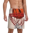 thumbnail image 2 of Balery Basketball Shot Pantalones cortos de pijama de punto de algodón para hombre con cinturilla y bolsillos-Small, 2 of 6
