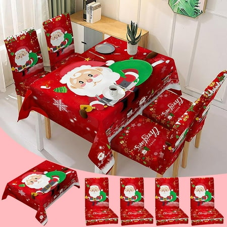 

Christmas Decorations for Indoor Outdoor Christmas Tablecloth Print Rectangle Table Cover Set Holiday Party Home Decor Christmas Gift on Clearance