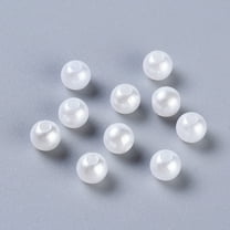 200 pc Acrylic Pearl Round Beads For DIY Jewelry and Bracelets White 6mm Hole: 2mm