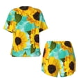 thumbnail image 5 of Picia Sunflowers With Green Leaves Pajamas Sets for Women Soft Short-Sleeved Pjs with Lounge Shorts Two Piece Sleepwear-XX-Large, 5 of 9