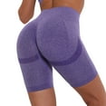 thumbnail image 1 of Mallas de levantamiento moradas para yoga, fitness, running y entrenamiento: pantalones cortos deportivos de cintura alta para mujer, de secado rápido, talla XL, 1 of 6