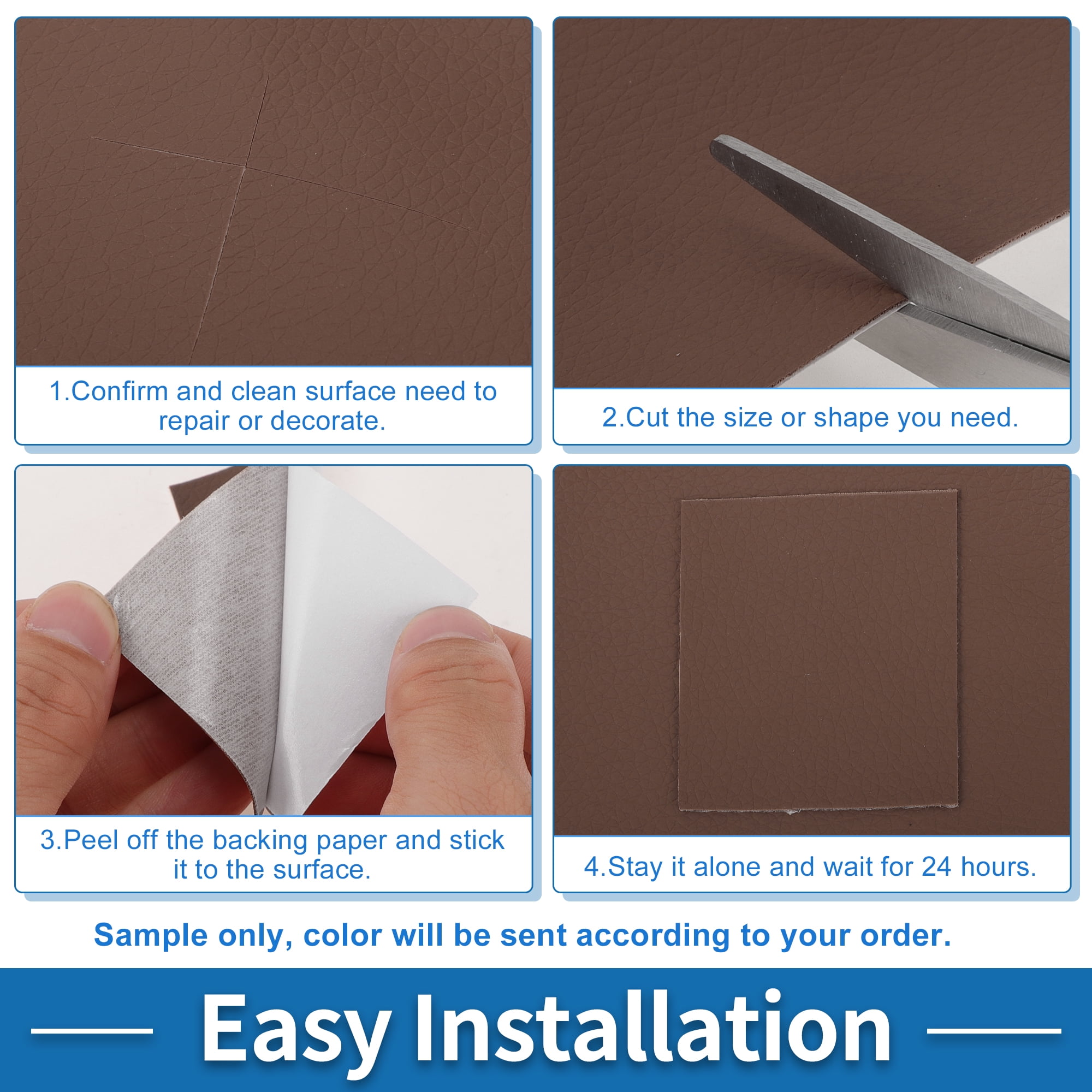 Unique Bargains Self Adhesive Leather Repair Patch Strong Stickiness Leather Repair Tape Leather 1 Pcs Brown 17" x 158"