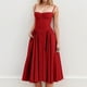 thumbnail image 1 of WILLBEST Vestido Maxi Vintage Francés Nuevo para Mujer, Vestido de Corte A Prueba de Viento, Vestido de Tirantes Dopa Wear Extra Grande, 1 of 3