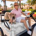 thumbnail image 3 of Golf Cart Seat Covers for 2 Seater,Gray Marble Microfiber Cart Seat Towel Blanket,Modern Simple Gradient Abstract Patterned Absorbent Breathable Non Slip Bench Seats Protector for Golf Course 51"x31", 3 of 9
