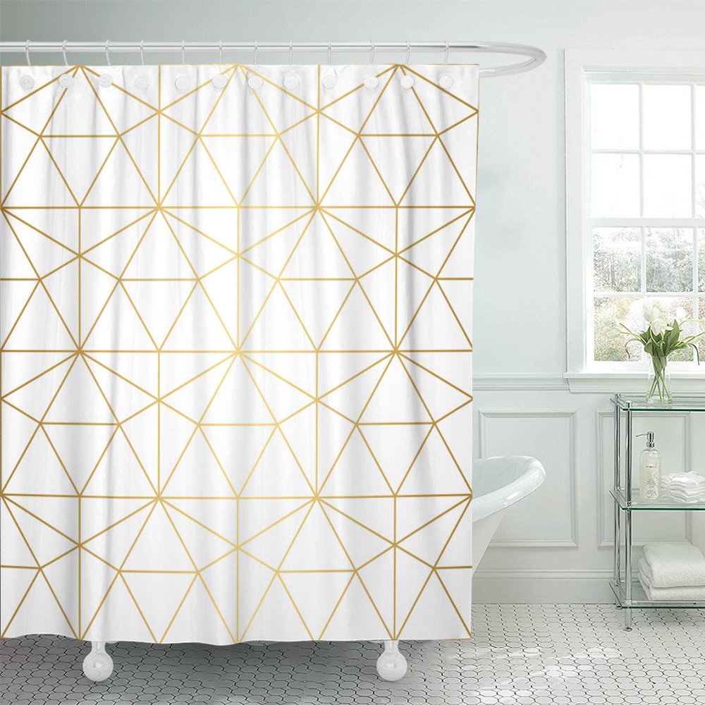 PKNMT Gold Geometric Rhombus and Nodes Abstract Pattern Golden Modern