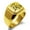 Gold, variant on Stainless Steel Letter A Initial Floral Monogram Engraved Engraved Square Flat Top Biker Style Polished Signet Ring