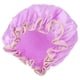 thumbnail image 5 of Gorros de baño para el pelo, gorros de ducha con banda elástica, impermeables, reutilizables, gorros de baño para mujeres, color morado, 5 of 8