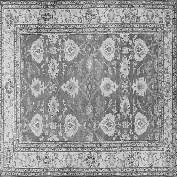 Ahgly Company Indoor Square Oriental Gray Traditional Area Rugs, 7' Square
