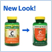 Spring Valley Vitamin C Dietary Supplement, Orange Flavor, 500 mg, 120 Count, Fast Dissolve Tablets for Immune Health