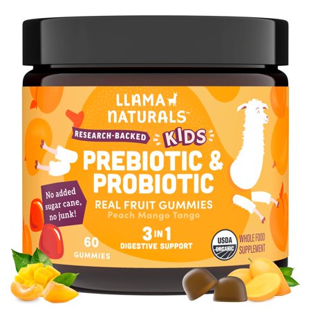 Organic Kids Prebiotic & Probiotic Gummies - Peach Mango (60ct)