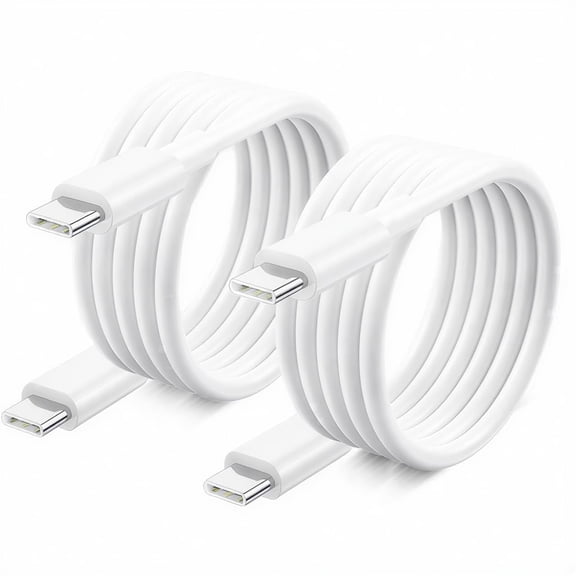 TYPPKMM 60W USB C to USB C Cable 6FT 2-Pack, Type C Fast Charging Cord Nylon Braided for Samsung Galaxy S23 Ultra/S23 /S23, S22/S21/S20, Note 20/10