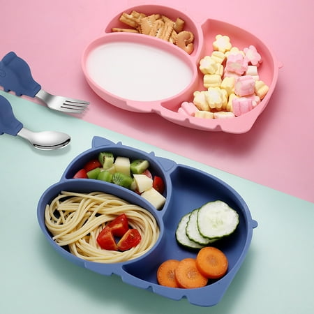

SPRING PARK 1Set Baby Silicone Suction Plate for Toddler - Self-Feeding Training Bowl and Dish for Baby and Kids