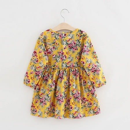 

Toddler Baby Girls Dress Long Sleeve Princess Party Pageant Dresses Kids Clothes