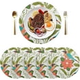 thumbnail image 3 of Bird & Floral Placemats Round Table Mats Non-Slip Washable Heat Resistant Kitchen Place Mat for Home Dining Coffee Tabletop (4PCS) Home Decor, 3 of 7