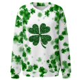 thumbnail image 4 of Plebaso Chandail en Molleton de la Saint-Patrick pour Femmes Imprimé Trèfle Col Rond Manches Longues Chandail P-5TG, 4 of 4