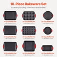 thumbnail image 2 of VEVOR Baking Pan Set 10-Piece Nonstick Carbon Steel Bakeware Set with Silicone Handle, 2 of 9