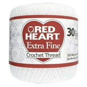 Red Heart Extra Fine Cotton Size 30 Crochet White Thread, 1 Each
