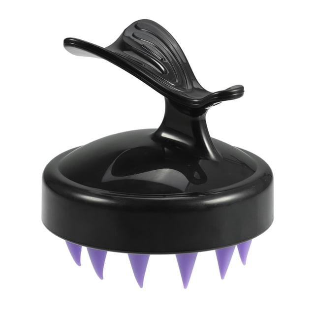 Masajeador de cuero cabelludo Unique Bargains Cuidado del cabello Cepillo de cuero cabelludo para mujeres Masajeador de cabello en la ducha para limpiar negro, púrpura