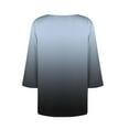 thumbnail image 3 of zbxnLI 3/4 Length Sleeve Women's Tops Square Neck Tunic Top Gradient Graphic Casual Dressy Blouses, 3 of 5