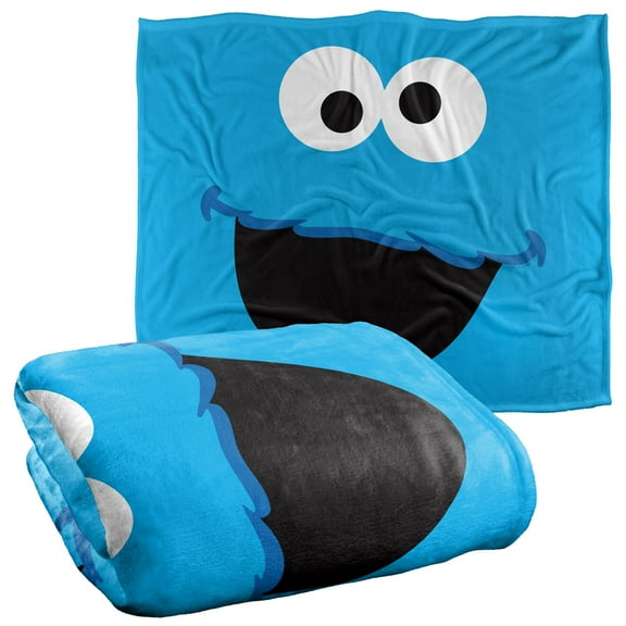 Sesame Street Cookie Monster Face Officially Licensed Silky Touch Super Soft Throw Blanket 50' x 60'