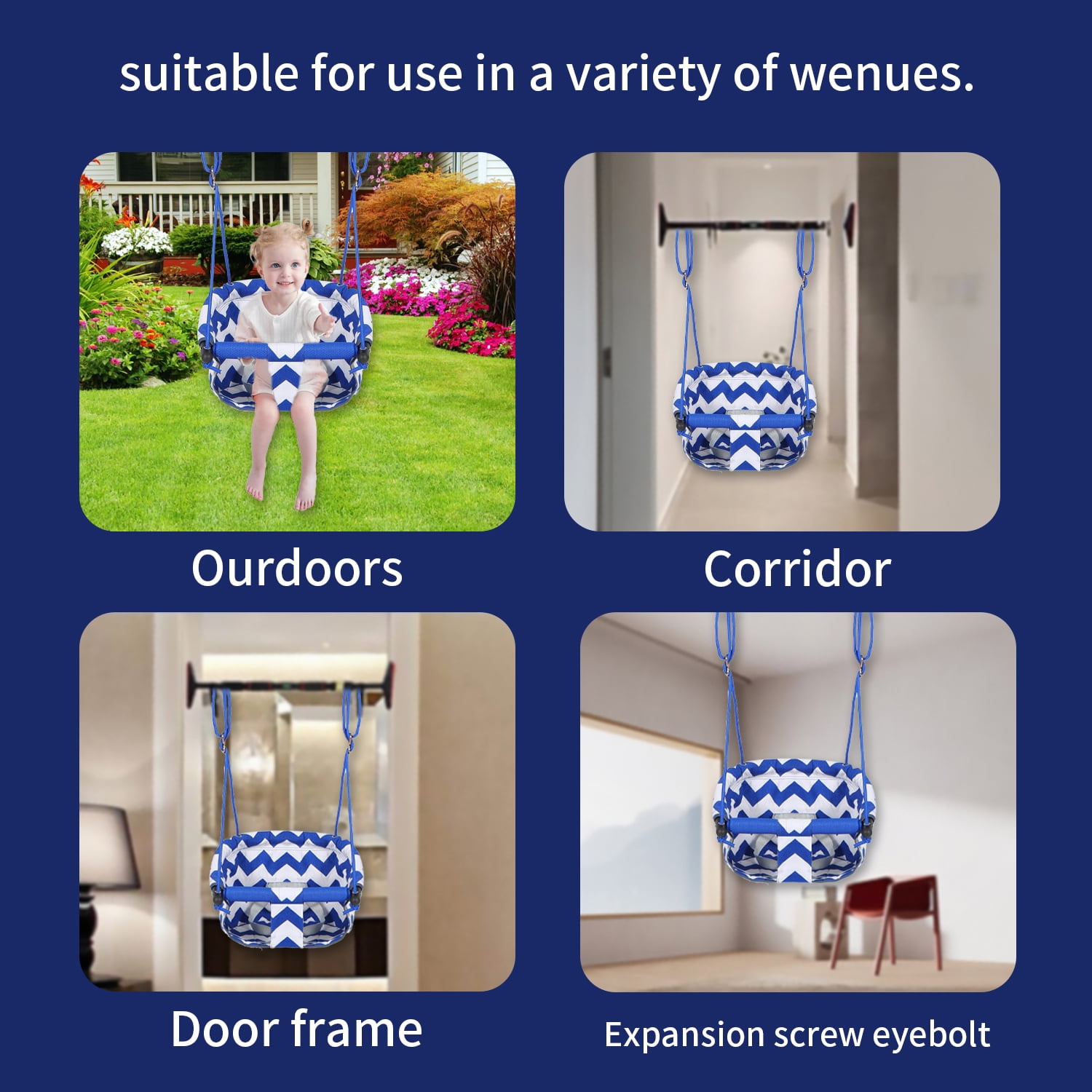 LINXUXIE  Toddler Swing for Kids, Anti-Slip Swing Seat for Indoor&Outdoor, Birthday Gifts for 1 2 3 4 5 6 7 8 Year Old