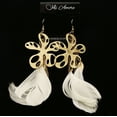 thumbnail image 3 of Mi Amore Feather Dangle-Earrings Gold-Tone/White, 3 of 4