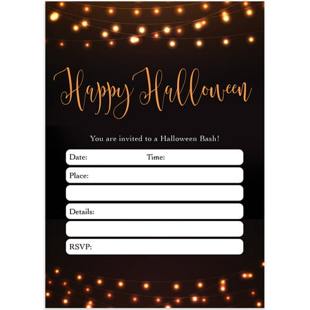 Modern Halloween Party Invites & Envelopes ( Pack of 25 ) Chic Adult Rustic Farmhouse Party Large Blank 5x7