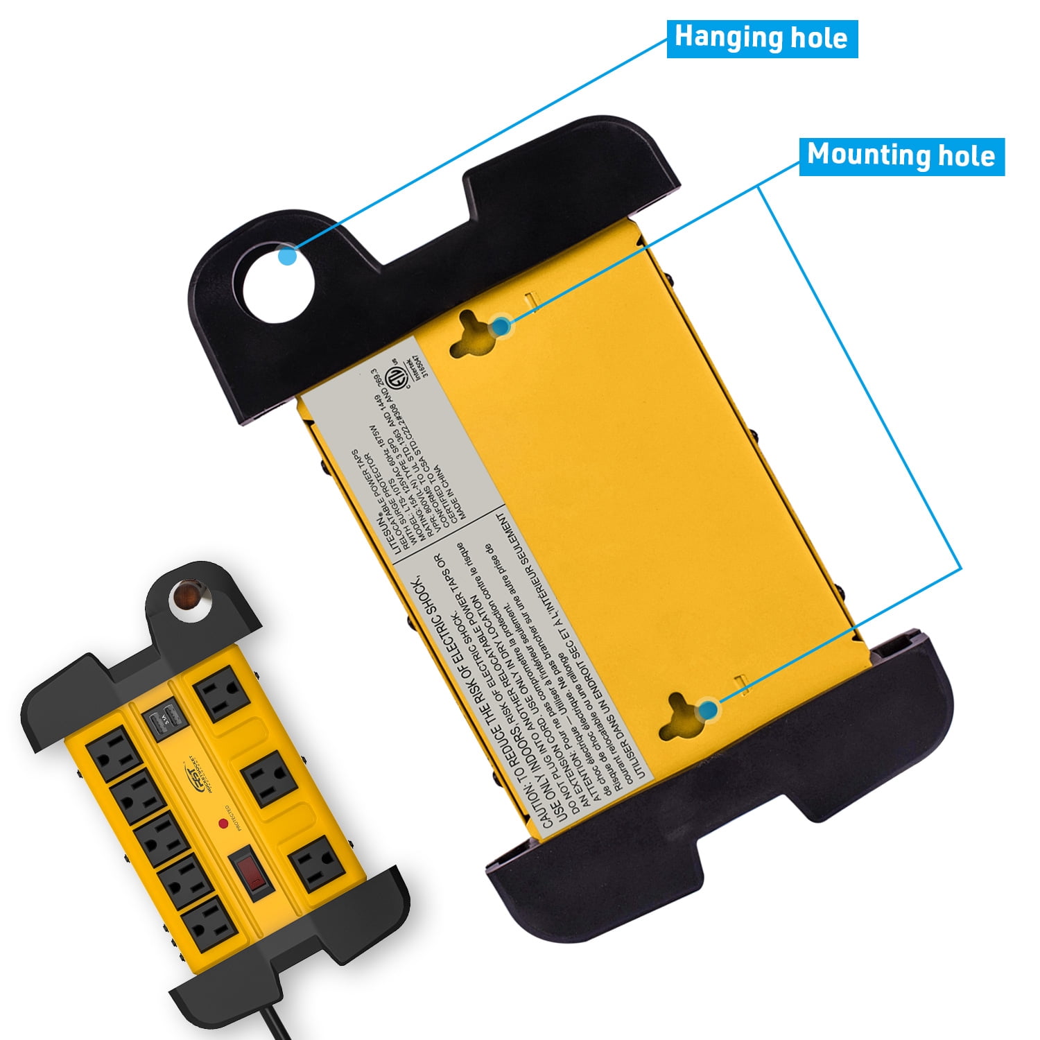CRST LTS-10TS 8-Outlet 2 USB 1875W Surge Protector