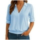 thumbnail image 3 of Top para mujer,Camisa informal de solapa para mujer, manga larga, color liso, tejido de poliéster, corte holgado para uso diario, sopatenor, 3 of 7