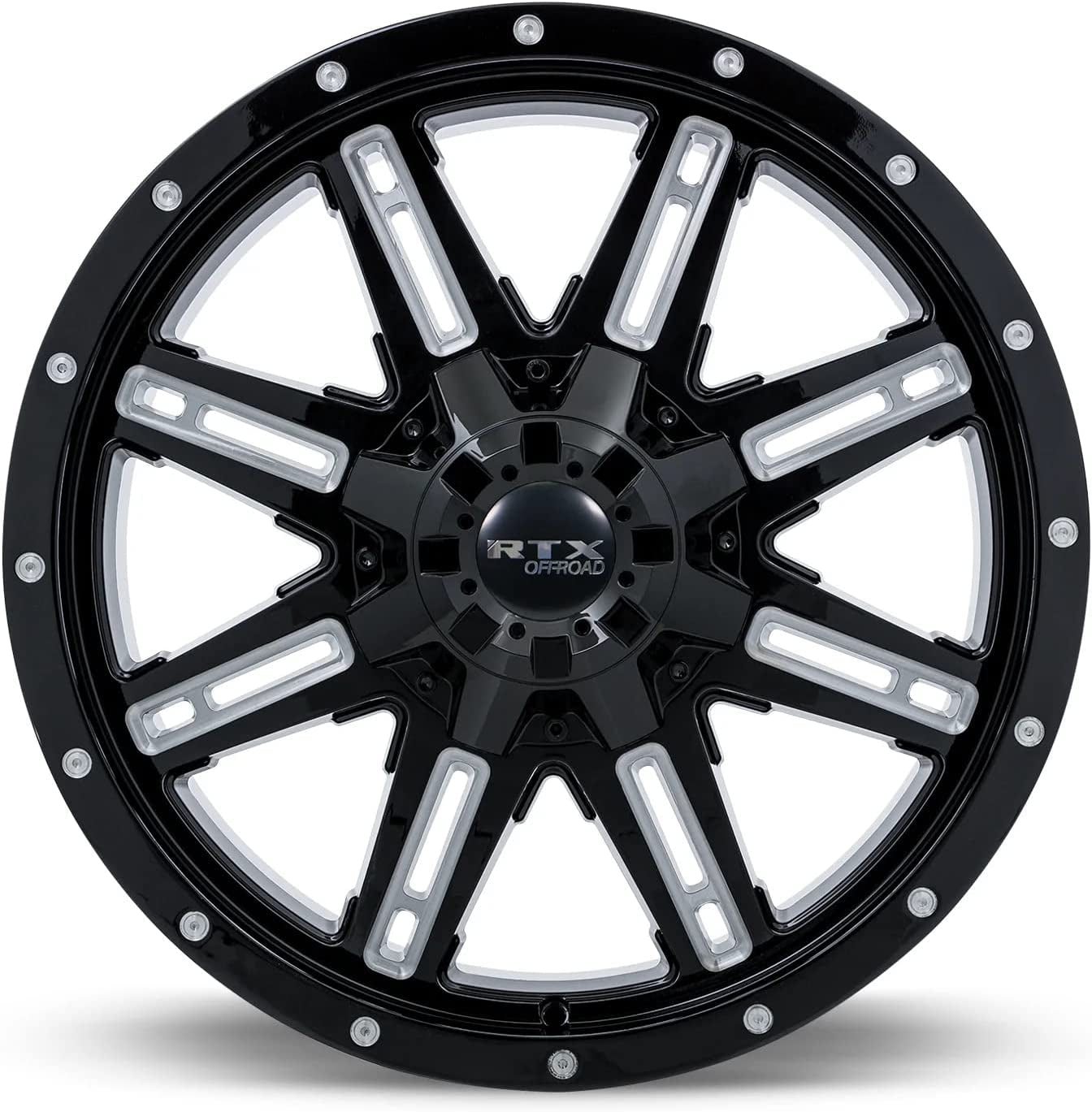 RTX Ravine 17x8 6x135/139.7 ET10 CB87.1 Gloss Black Milled Wheel